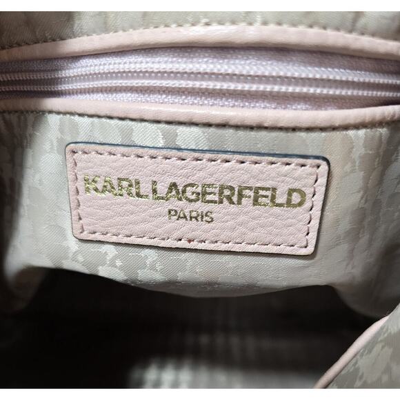 Karl Lagerfeld Paris Leather Hobo Shoulder Bag GiGi Soft Quilted Blush Pink - Picture 15 of 16